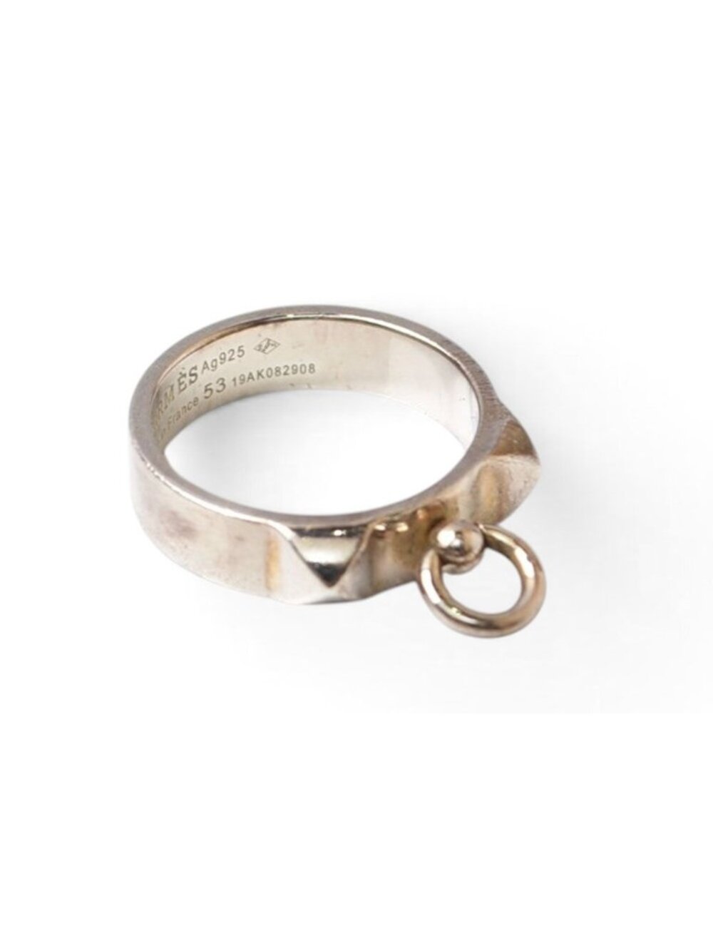 Hermes Ring Collier de Champagne Silver